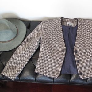 Miss Pendleton brown wool Houndstooth Jacket
